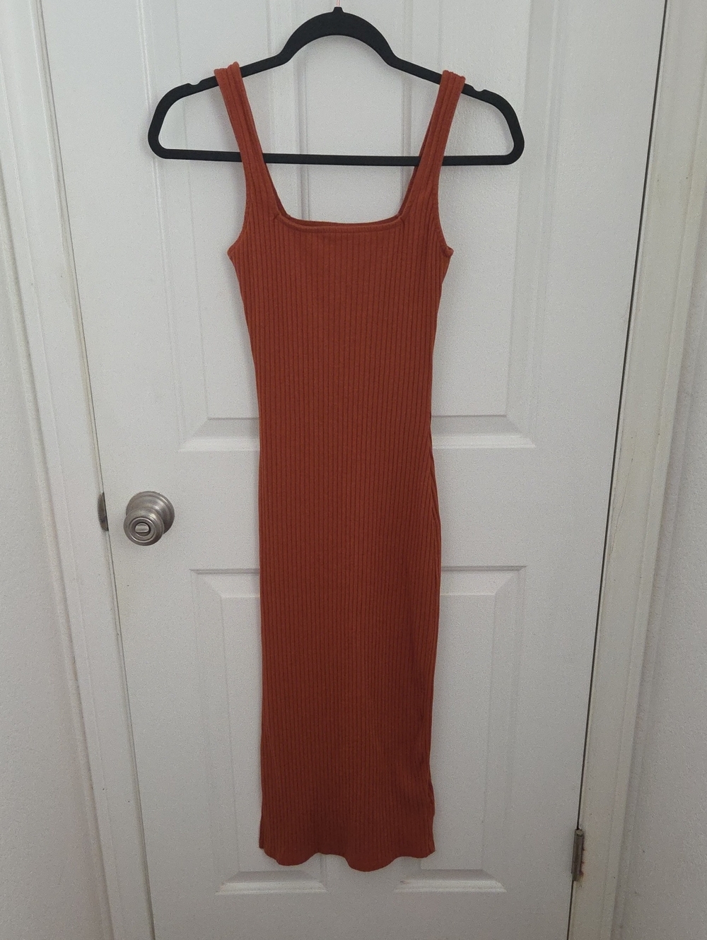 Wild Fable Ribbed Tank Midi Dress in Rust xxs